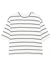 Vince Striped Wide Sleeve Tee In White