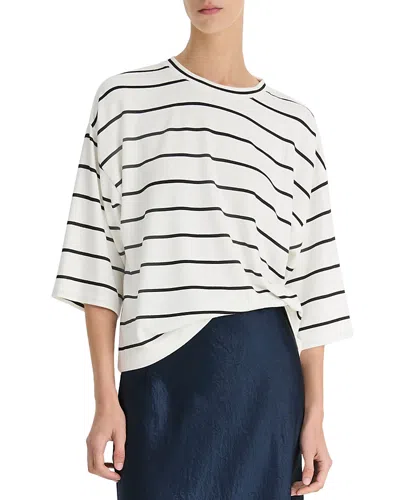 Vince Striped Wide Sleeve Tee In Coastal Combo