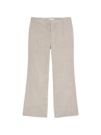Vince Striped Wide-leg Trousers In Neutral