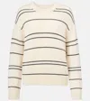 Vince Variegated Stripe Wool Blend Sweater In Multi