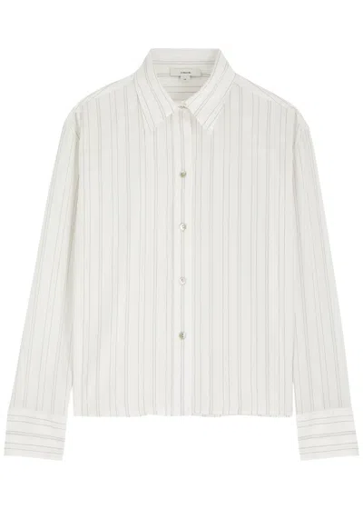 Vince Striped Woven Shirt In White