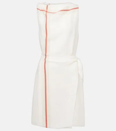 Vince Striped Wrap Dress In White