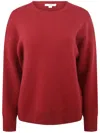 Vince Structured Crew Nk Pullover In Red