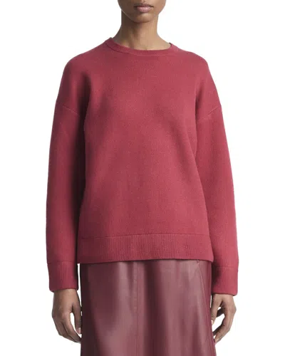 VINCE STRUCTURED CREWNECK WOOL-BLEND PULLOVER