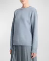 Vince Structured Wool And Cashmere Crewneck Sweatshirt In Harbor