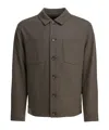 Vince Wool-blend Patch Pocket Overshirt In Brown