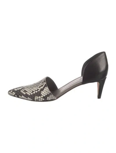 Pre-owned Vince Suede Animal Print D'orsay Pumps In Black