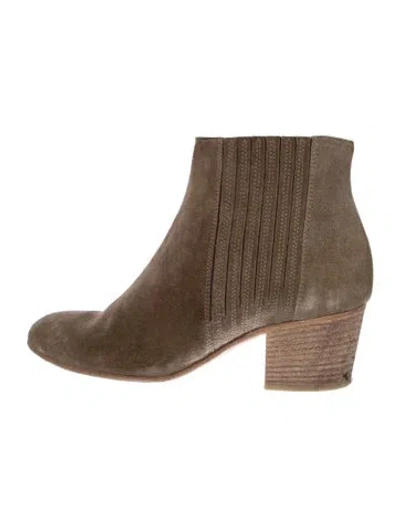 Pre-owned Vince Suede Animal Print Sock Boots In Brown
