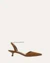 Vince Suede Ankle-chain Slingback Pumps In Elmwood