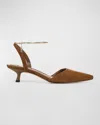 Vince Suede Ankle-chain Slingback Pumps In Elmwood