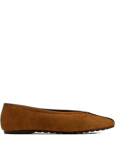 Vince Suede Ballet Flats In Brown