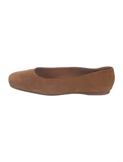 Pre-owned Vince Suede Ballet Flats In Brown
