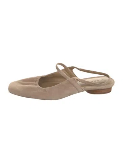 Pre-owned Vince Suede Ballet Flats In Neutrals