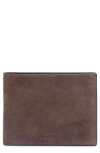 Vince Suede Bifold Wallet In Brown