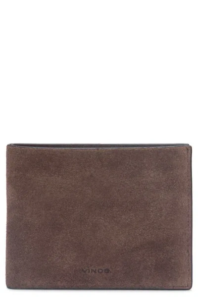 Vince Suede Bifold Wallet In Brown