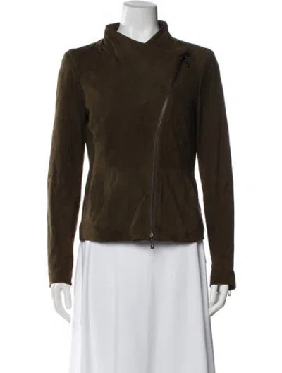 Pre-owned Vince Suede Biker Jacket In Brown