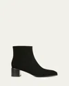 Vince Suede Block-heel Ankle Booties In Black