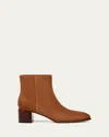 Vince Suede Block-heel Ankle Booties In Dark Sequoia Brown