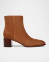 Vince Suede Block-heel Ankle Booties In Dark Sequoia Brown