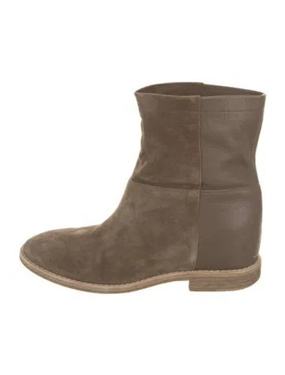 Pre-owned Vince Suede Boots In Neutral