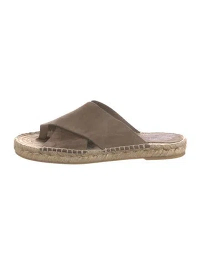 Pre-owned Vince Suede Braided Accents Espadrilles In Neutral