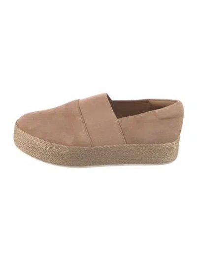 Pre-owned Vince Suede Braided Accents Espadrilles In Neutral