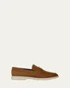 Vince Suede Casual Sporty Loafers In Elm Wood Brown Suede