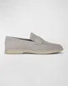 Vince Suede Casual Sporty Loafers In Fog Grey