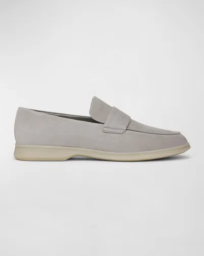 Vince Suede Casual Sporty Loafers In Fog Grey Suede