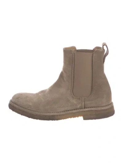 Pre-owned Vince Suede Chelsea Boots In Neutral