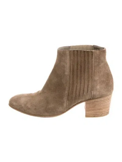 Pre-owned Vince Suede Chelsea Boots In Neutral