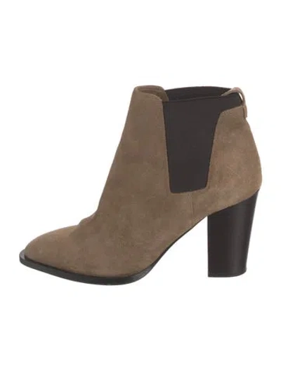 Pre-owned Vince Suede Chelsea Boots In Neutral
