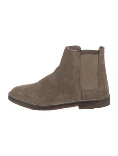 Pre-owned Vince Suede Chelsea Boots In Neutral