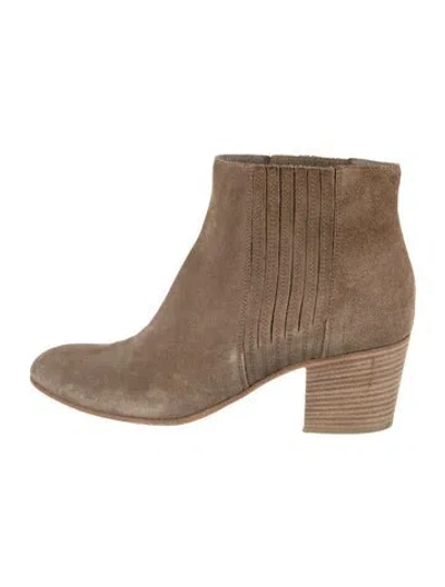 Pre-owned Vince Suede Chelsea Boots In Neutrals