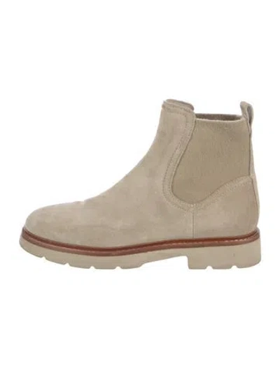 Pre-owned Vince Suede Chelsea Boots In Neutrals