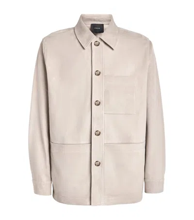 Vince Suede Chore Jacket In Sand