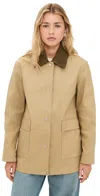 Vince Suede Collar Utility Snap Front Jacket Beachwood In Beachwood