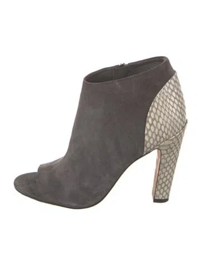 Pre-owned Vince Suede Colorblock Pattern Boots In Gray