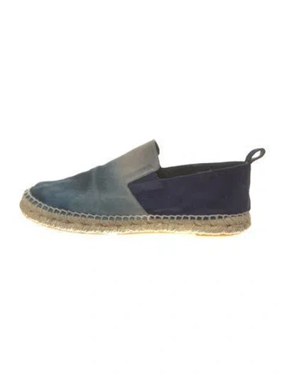 Pre-owned Vince Suede Colorblock Pattern Espadrille Sneakers In Blue