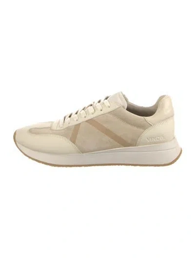 Pre-owned Vince Suede Colorblock Pattern Sneakers In Neutral