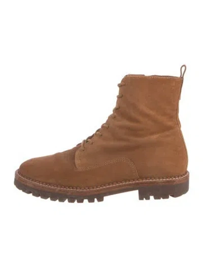 Pre-owned Vince Suede Combat Boots In Brown