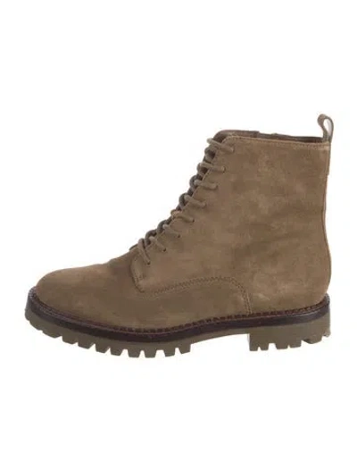 Pre-owned Vince Suede Combat Boots In Brown