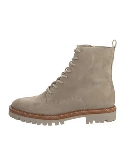 Pre-owned Vince Suede Combat Boots In Neutral