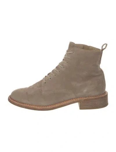 Pre-owned Vince Suede Combat Boots In Neutral