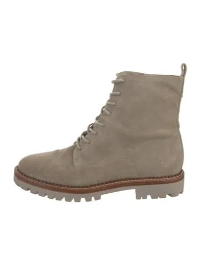 Pre-owned Vince Suede Combat Boots In Neutral