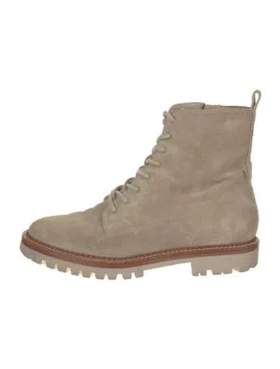 Pre-owned Vince Suede Combat Boots In Neutral