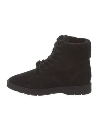 Pre-owned Vince Suede Combat Boots W/ Tags In Black