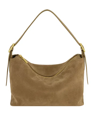 Vince Suede Convertible Shoulder Bag In Brown