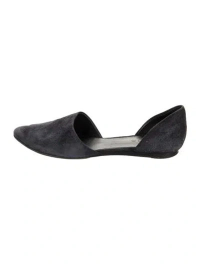 Pre-owned Vince Suede D'orsay Flats In Blue