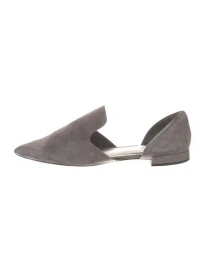 Pre-owned Vince Suede D'orsay Flats In Gray
